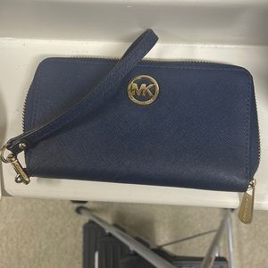 Michael Kors Blue and gold wallet